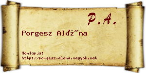Porgesz Aléna névjegykártya